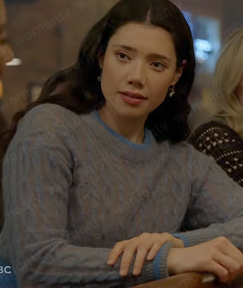 Violet’s blue cable knit sweater on Chicago Fire