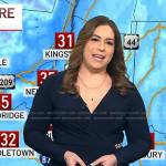 Violeta Yas’s navy wrap dress on NBC News Daily