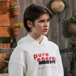 Whinnie’s white pure energy hoodie on Bunkd