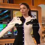 Whitney Cummings’ contrast horse print fringe dress on The Drew Barrymore Show