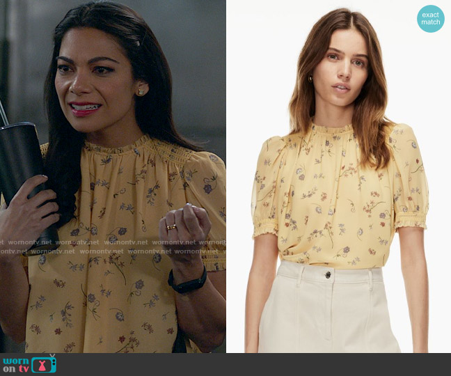 Wilfred Wuthering Blouse worn by Helen Tasker (Ginger Gonzaga) on True Lies