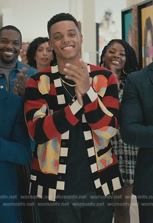 Will’s striped abstract print cardigan on Bel-Air