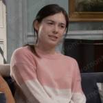 Willow’s pink colorblock sweater on General Hospital