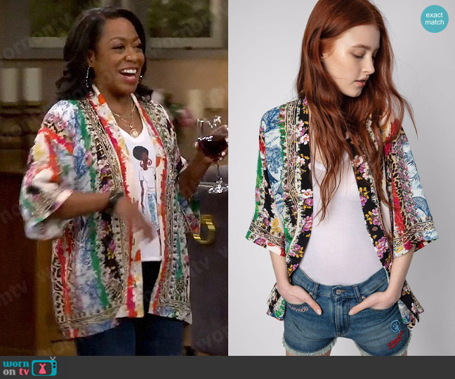 Zadig & Voltaire Tong Jacket worn by Tina Butler (Tichina Arnold) on The Neighborhood