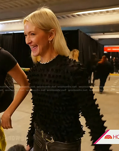 Zanna Roberts Rassi’s black spike textured top on Today