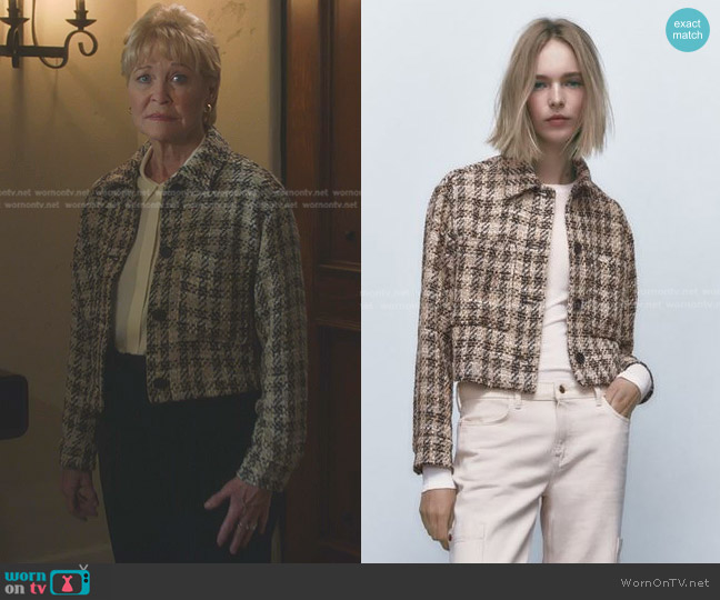 Zara Patch Pocket Textured Overshirt worn by Margaret Buckley (Dee Wallace) on 9-1-1