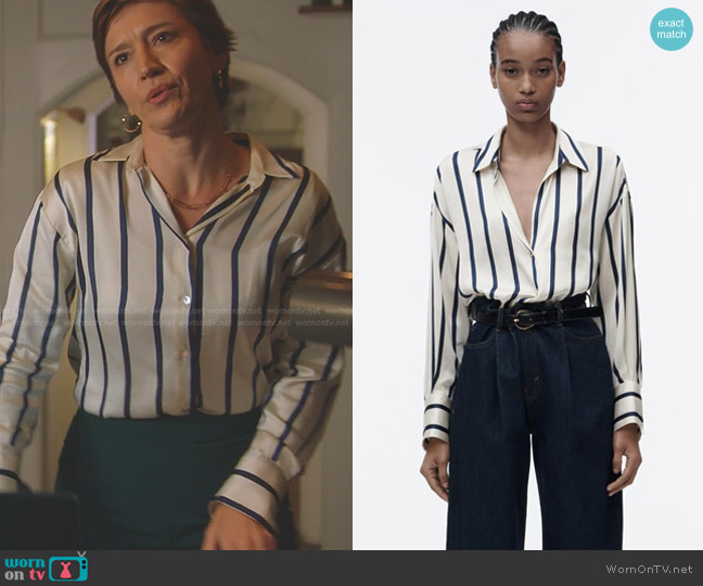 Zara Striped Satin Effect Oversized Shirt