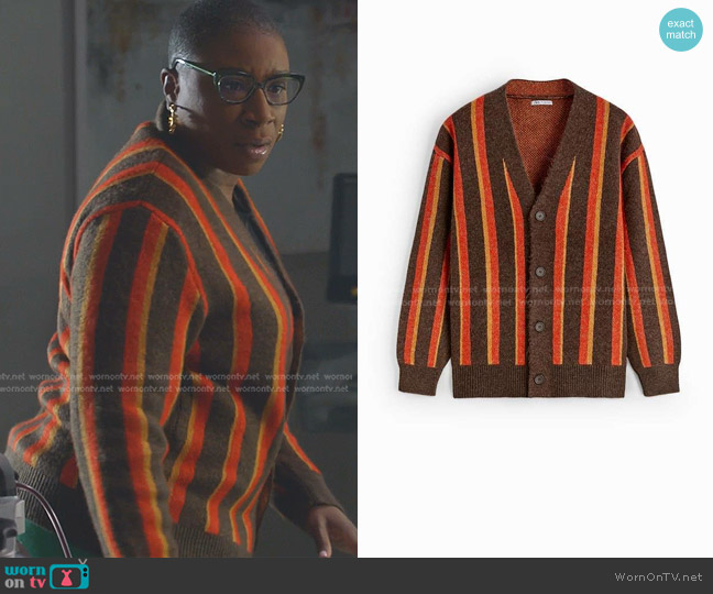 Zara Vertical Striped Cardigan worn by Henrietta Wilson (Aisha Hinds) on 9-1-1