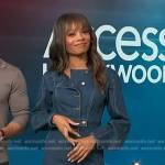 Zuri’s denim button front dress on Access Hollywood