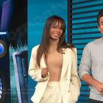 Zuri’s ivory blazer suit on Access Hollywood