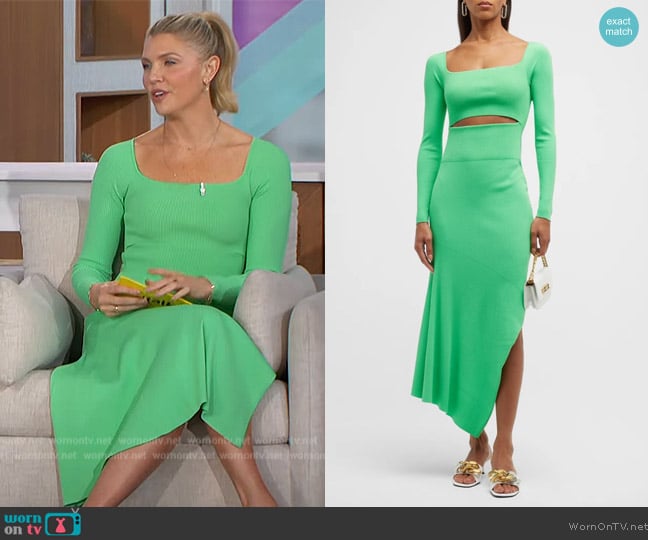 A.L.C. Clara Asymmetrical Cutout Dress worn by Amanda Kloots on The Talk