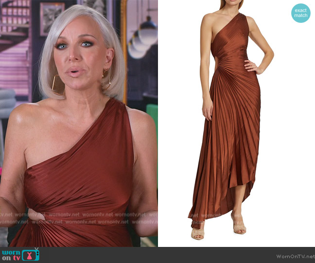 A.L.C. Delfina Asymmetrical Pleated Dress worn by Margaret Josephs on The Real Housewives of New Jersey