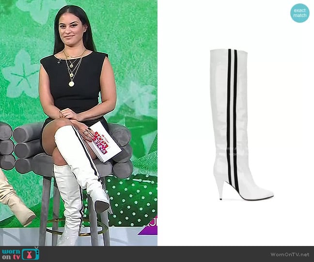 Alchimia Di Ballin Side Striped Knee Boots worn by Donna Farizan on Today