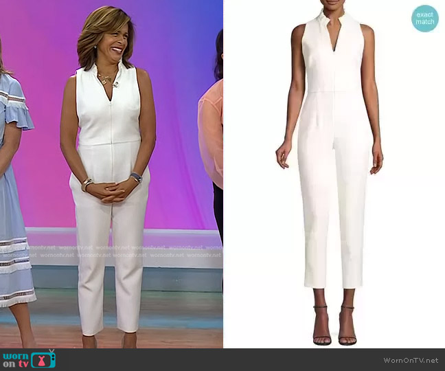 Black Halo Antoinette Sleeveless Jumpsuit in white worn by Hoda Kotb on Today