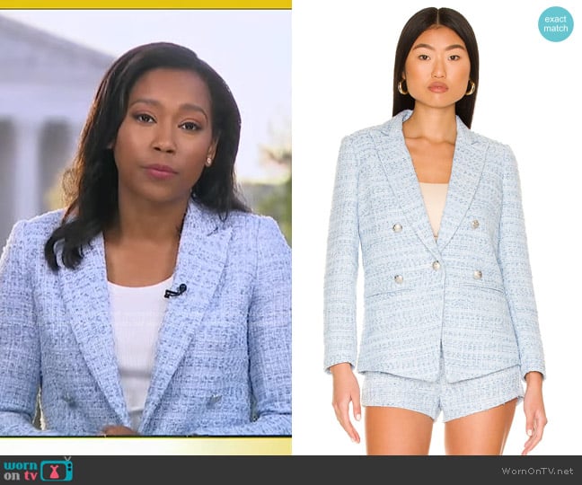 Central Park West Silvie Tweed Blazer worn by Rachel Scott on Good Morning America
