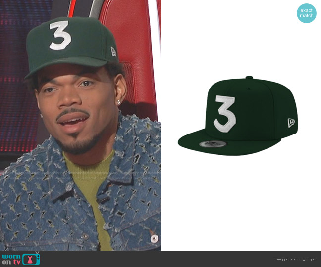 Chance the Rapper Chance 3 New Era Baseball Cap in Dark Green worn by Chance the Rapper on The Voice