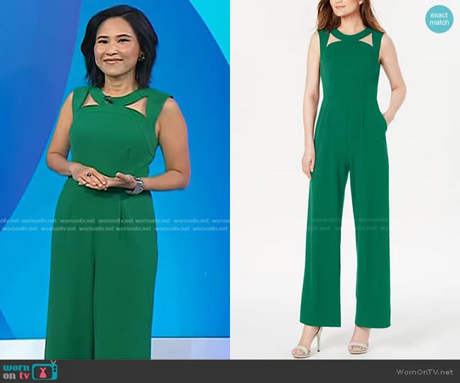 Calvin Klein Cutout Straight-Leg Jumpsuit worn by Vicky Nguyen on Today