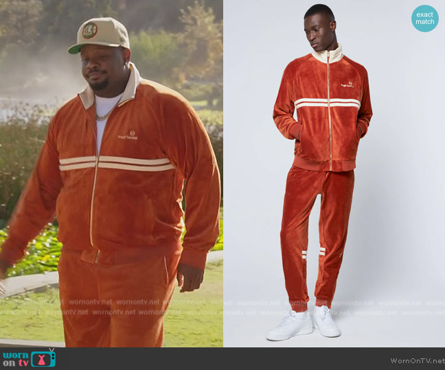Sergio Tacchini Dallas Velour Track Jacket worn by Sherm Jones (Carl Tart) on Grand Crew