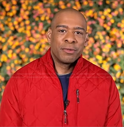 DeMarco Morgan’s red quilted jacket on Good Morning America