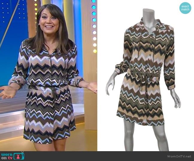 Diane von Furstenberg Bariloche Shirtdress worn by Ginger Zee on Good Morning America