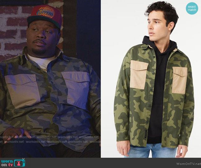 Free Assembly Camo Printed Overshirt worn by Sherm Jones (Carl Tart) on Grand Crew
