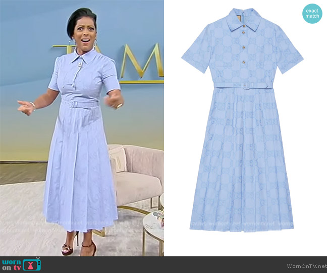 Gucci Jacquard cotton poplin midi dress worn by Tamron Hall on Tamron Hall Show