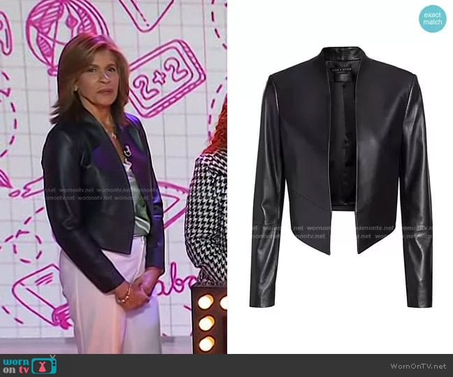 Alice + Olivia Harvey Leather Blazer worn by Hoda Kotb on Today