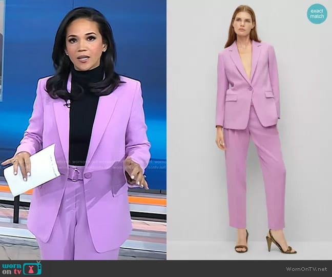 Hugo Boss Relaxed Fit Jacket in Crease Resistant Japanese Crepe worn by Laura Jarrett on Today