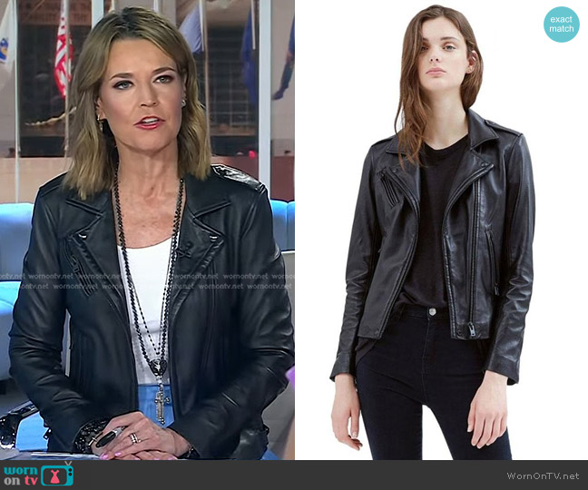 IRO Han Leather Jacket worn by Savannah Guthrie on Today