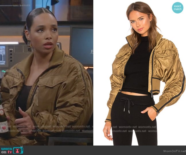 Ivy Park Military Flight Corset Bomber Jacket worn by Skye (Madison Shamoun) on All American