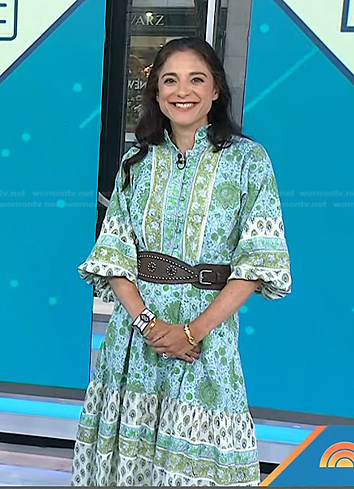 Jacqui Gifford’s green printed midi dress on Today