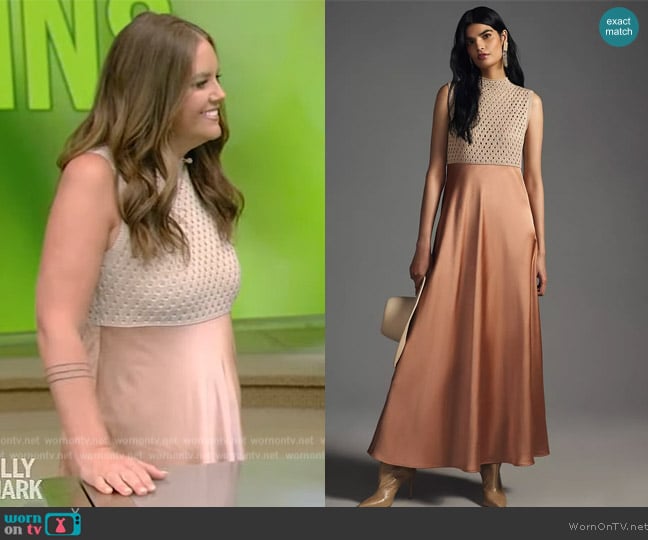 Mare Mare x Anthropologie Mock-Neck Sleeveless Dress by worn by Monica Mangin on Live with Kelly and Mark