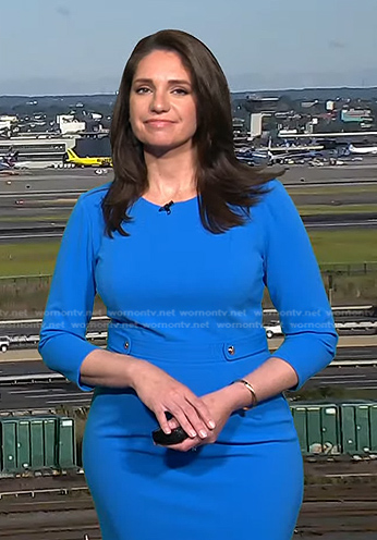 Maria’s blue button detail sheath dress on Today