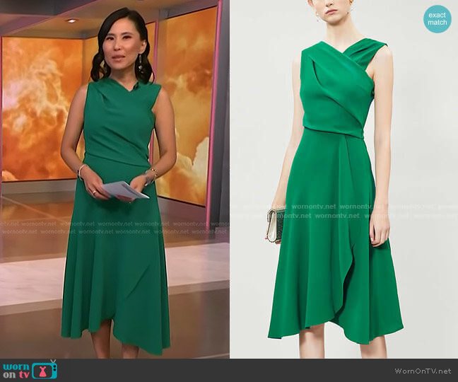 Reiss Marling Crepe Midi Dress worn by Vicky Nguyen on Today