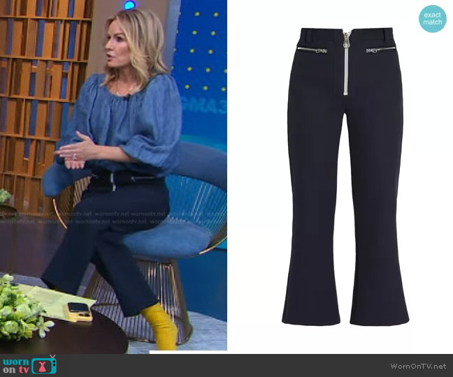 Meryll Rogge Cropped Flare Zip Pants worn by Dr. Jennifer Ashton on Good Morning America