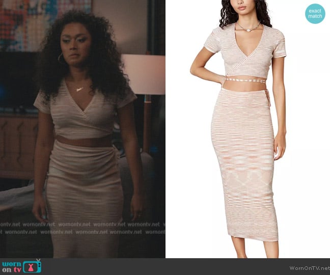 Nia Cutout Knit Midi Skirt worn by (Jazlyn Martin) on Bel-Air