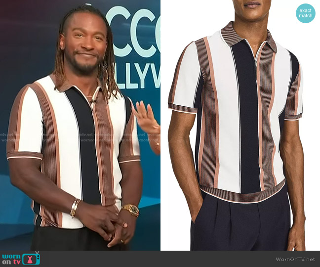 Reiss Nicky Polo Shirt worn by Scott Evans on Access Hollywood