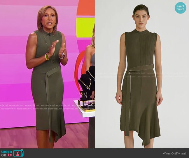 Yigal Azrouël Patchwork Knit Dress worn by Robin Roberts on Good Morning America