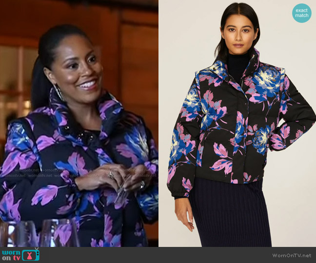 Peter Som Collective Floral Puffer Jacket worn by Sheinelle Jones on Today
