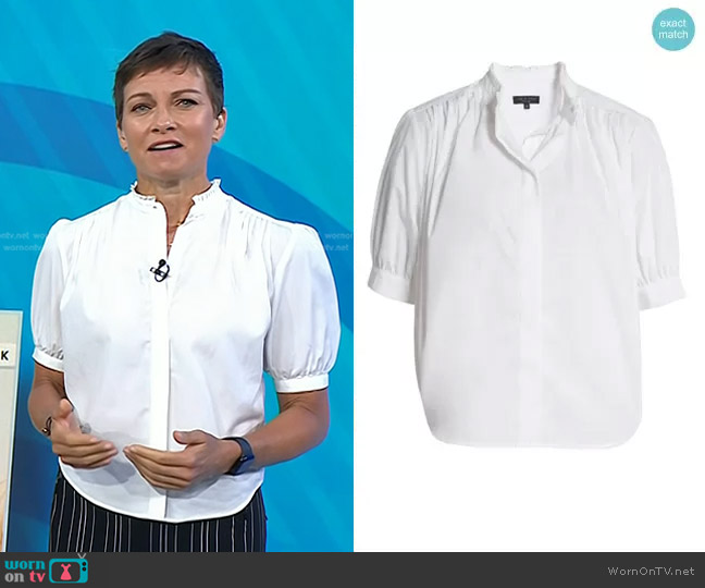 Rag & Bone Jordan Ruffle Collar Top worn by Stephanie Gosk on Today
