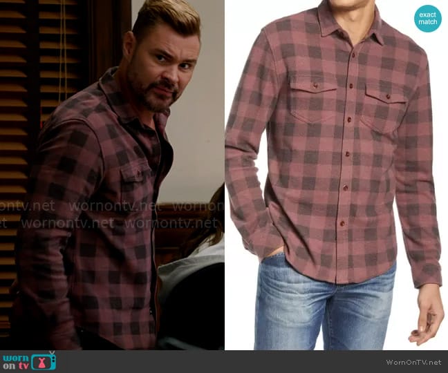 Rails Sampson Shirt in Brick Check worn by Adam Ruzek (Patrick John Flueger) on Chicago PD