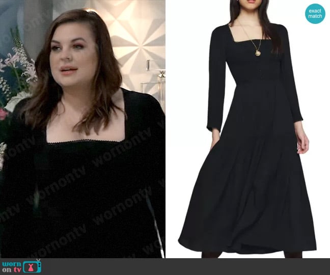 Reformation Chaylyn Dress worn by Maxie Jones (Kirsten Storms) on General Hospital