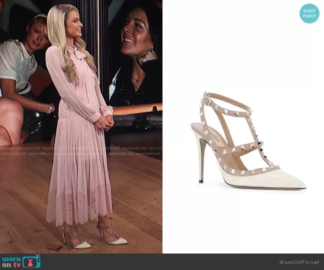 Valentino Rockstud Pumps worn by Paris Hilton on E! News