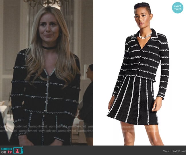 Sandro Andina Textured Striped Cardigan worn by Willa Ferreyra (Justine Lupe) on Succession