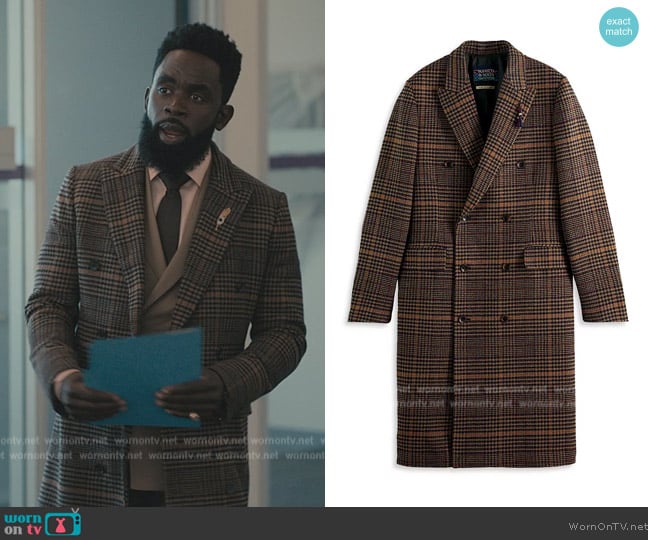 Scotch & Soda Double Breasted Coat worn by Geoffrey (Jimmy Akingbola) on Bel-Air