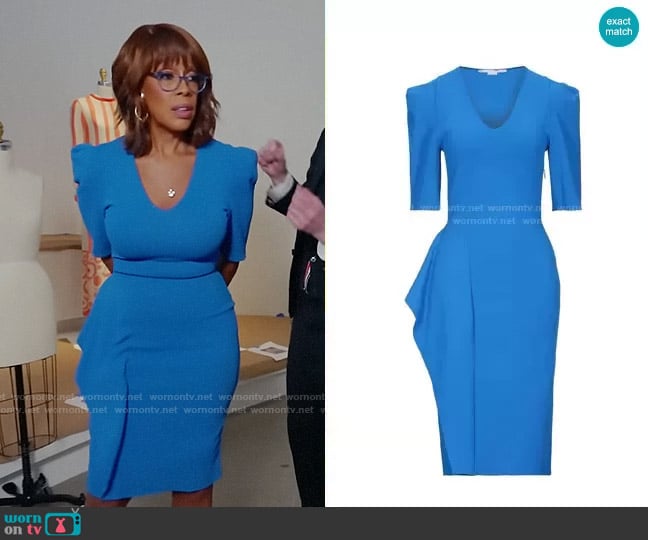 Stella McCartney Azure Dress worn by Gayle King on CBS Mornings