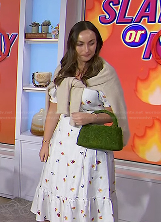 Sydney Adler’s white floral wrap dress on Today