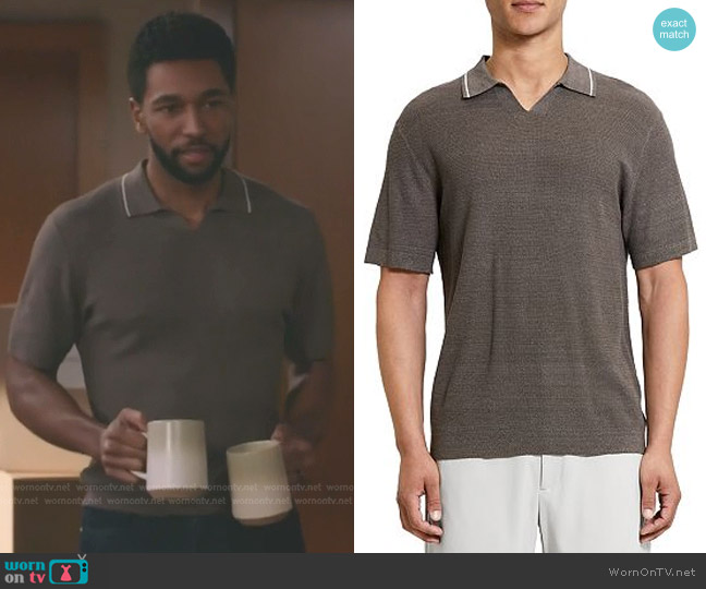 Theory Birke Regular Fit Polo Sweater worn by Winston Ndugu (Anthony Hill) on Greys Anatomy