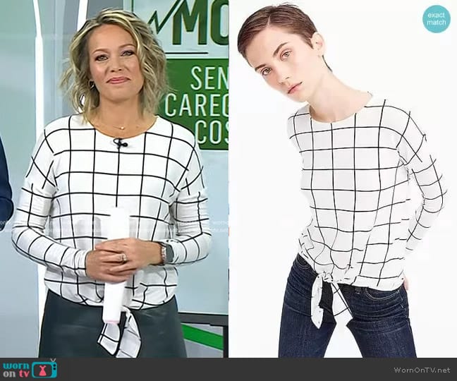 J. Crew Tie Front Long Sleeve T-Shirt worn by Dylan Dreyer on Today