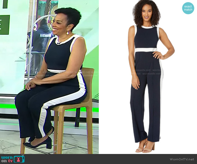 Color-Block Jumpsuit Sky in Captain/Ivory Tommy Hilfiger worn by Sharon Epperson on Today